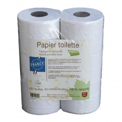 Photo Papier toilette blanc 100% recyclé 400 feuilles x6 Ecolabel Papeco